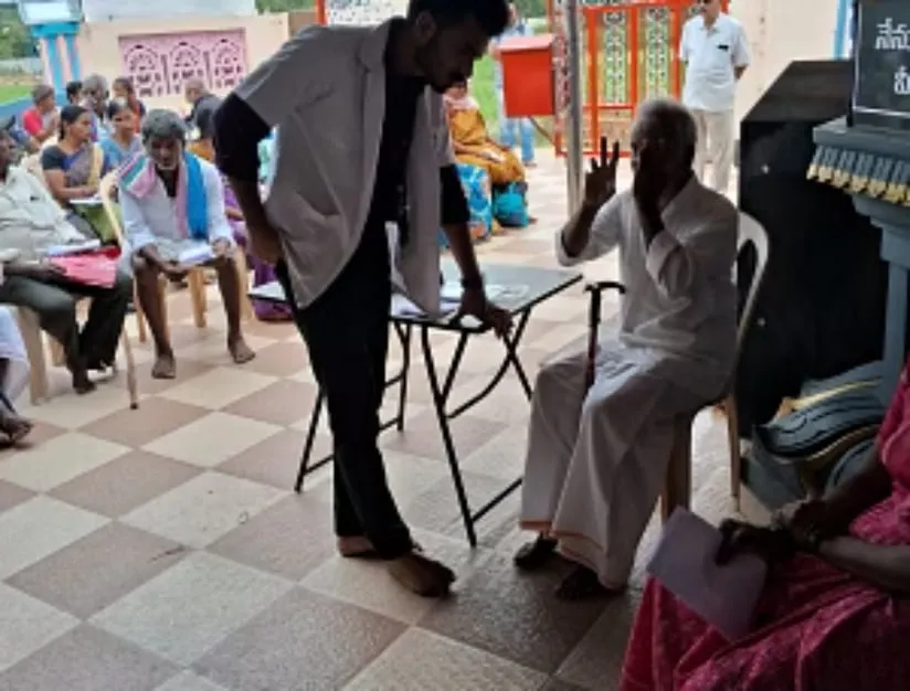 The registration desk at the monthly medical camp